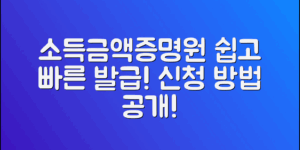 소득금액증명원발급, 쉽게 하는 방법은?