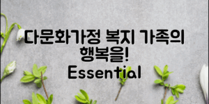 다문화가정복지서비스: 가족의 행복을 위한 필수 가이드